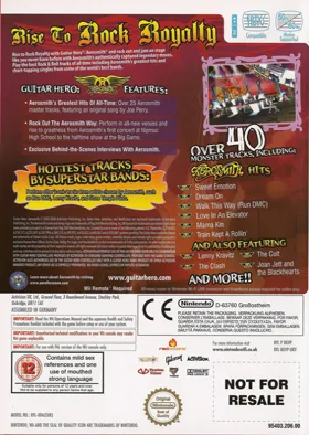 Guitar Hero - Aerosmith box cover back